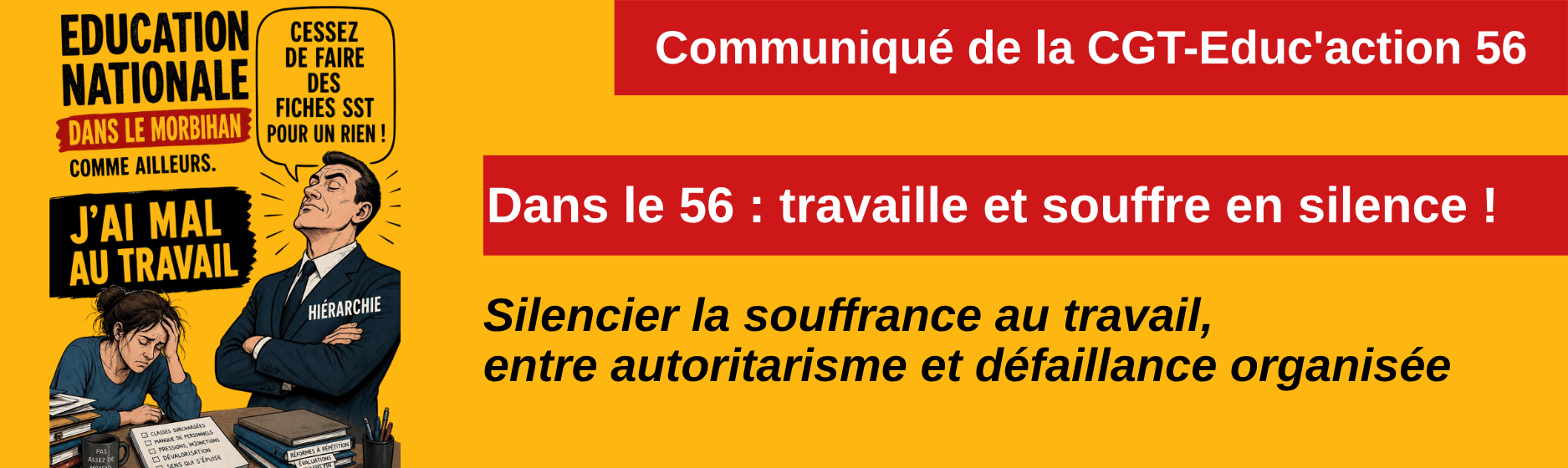 Communiqué CGT Éduc&rsquo;action 56